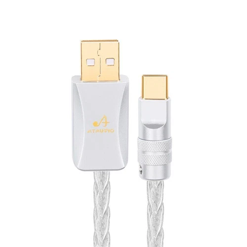 Hifi Pure Silver USB Cable High Performance Type C - Type B Otg Audio Cable NEW - Foto 5 di 12