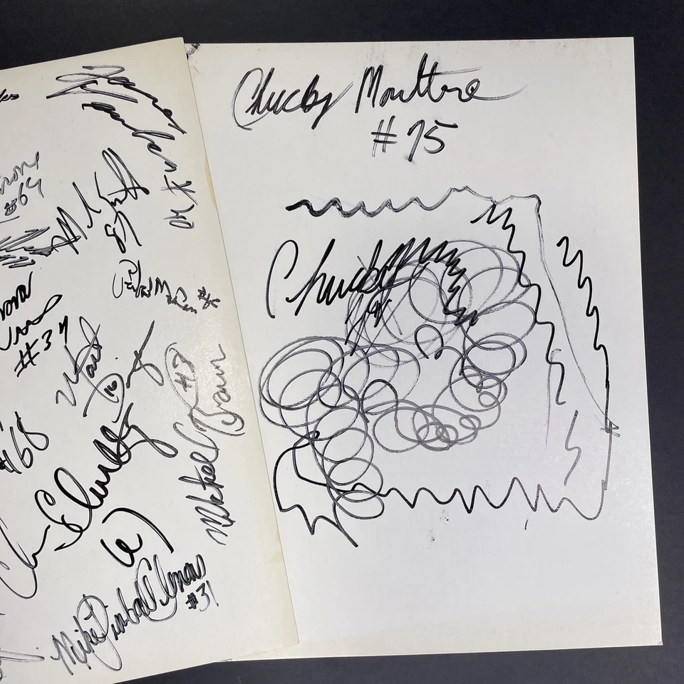 Autógrafos de varias futuras estrellas deportivas de 1991 incluyen Rocket Ismail, Mike Clemons Foto 3 de 4