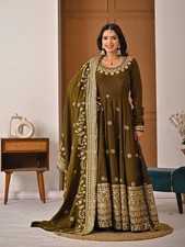 Latest Collection Heavy Vichitra Silk Gown Bottom With Dupatta For Women