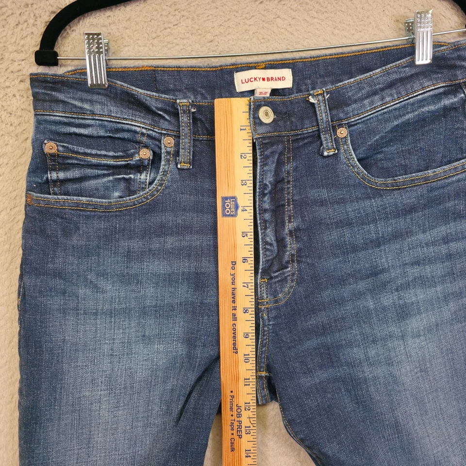 Lucky Brand Jeans Mens 32x32 Blue 223 Straight Medium Wash Stretch Denim Classic - Image 4 of 4