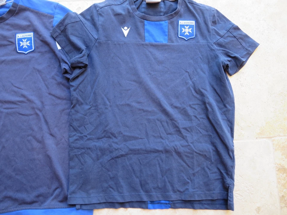 Lot 2 t-shirt + 1 polo AJA AUXERRE coton MACRON enfant L JR XS 11 12 ans - Photo 3/4