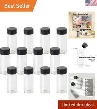 Compact 4ml Glass Vials, 12-Pack with Screw-On Caps - Versatile Storage Solution