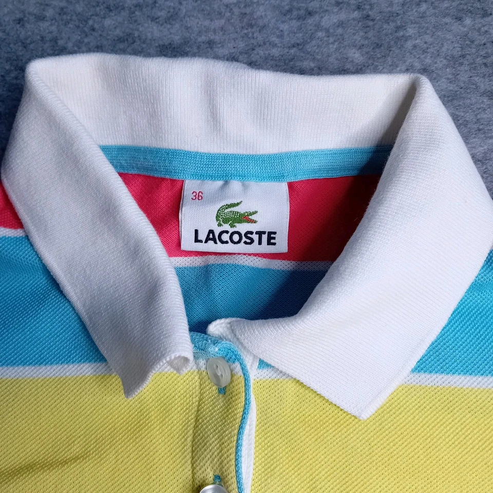 POLO MUJER LACOSTE MANGA CORTA TALLA 36 RAYAS - ENVÍO GRATUITO - COLOR RARO Foto 3 de 4