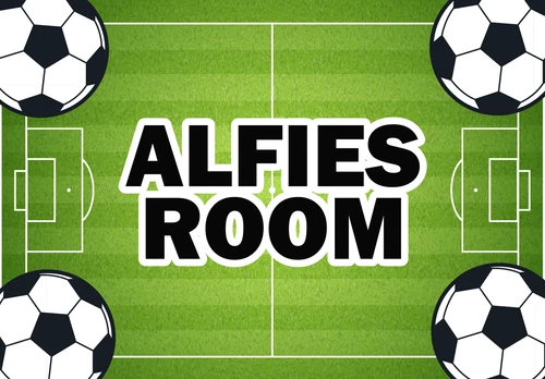 Personalised Kids Football Bedroom Door Sign Self Adhesive Warning Vinyl Sticker