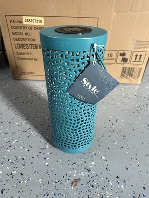 Style Selections Blue Solar Outdoor Lantern, Matte Modern Plastic, A06-1028L