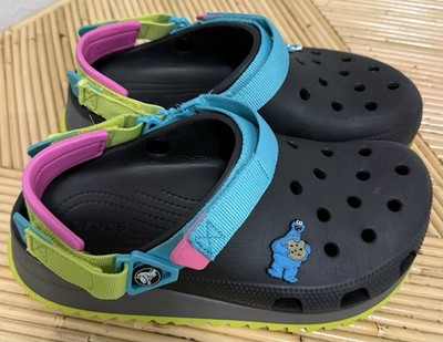 CROCS Classic Hiker Clog Black Multi Adjustable Heel Strap (7 M - 9 W)