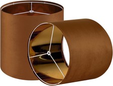 GO SO Small Drum Lampshade Replacement,Burnt Orange Velvet Drum Lamp Shades Set
