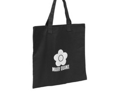 New Black Mary Quant Silver Print Daisy Canvas Tote Bag 100% cotton