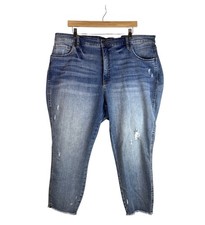 Kut From The Kloth Connie High Rise Fab Ab Crop Light Wash Distressed Jeans 20W