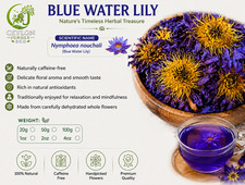 Dried Blue Lotus Flower Organic Ceylon Nympha...
