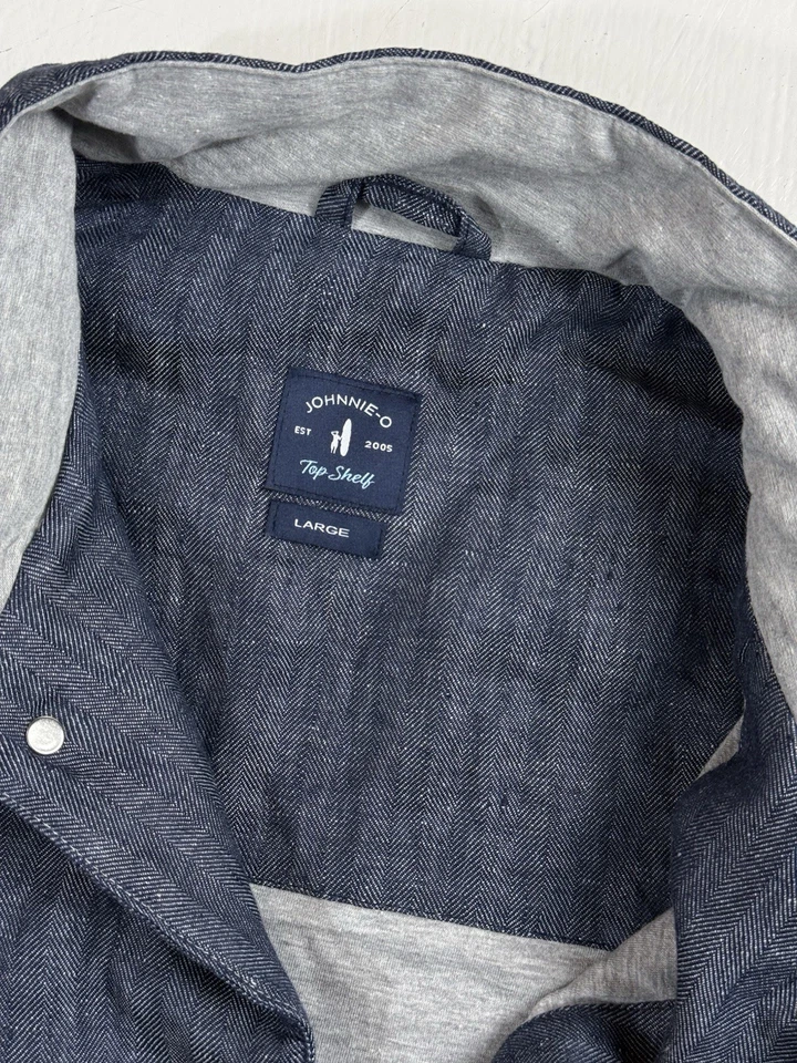 Johnnie-O Top Shelf 100% Linen Quilted Vest Mens Size Large Blue $298! L - Image 3 of 4