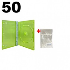 50 STANDARD Clear Green Color Single DVD Cases 100 OPP Bags