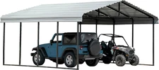 Carports Full-Size Galvanized Steel Double Carport Kit, Wind and Snow Rated, Cor
