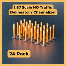 Hot Hobby RoadScapes HO Scale 1:87 Traffic Delineator / Channelizer Posts 24 