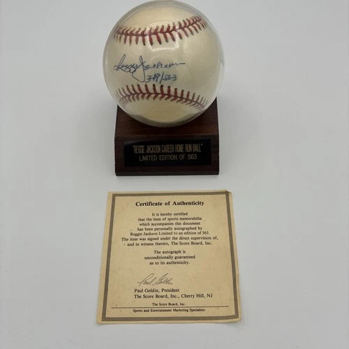 Reggie Jackson 563 Homerun Autographed Official American League Baseball MLB COA