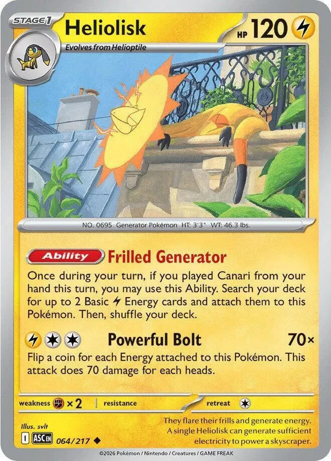 ✨Pokemon - Heliolisk - 064/217 - Uncommon - Ascended Heroes - NM✨