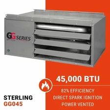 Sterling GG Series 45,000 BTU Low Profile Unit Heater - Natural Gas / Liquid ...