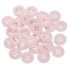 30pcs 24L Sewing Buttons 5/8" Resin Round Flat 4-Hole Craft Buttons, Pink
