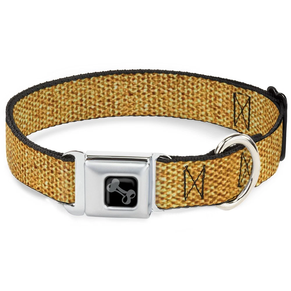 Dog Collar Bone Metallic Gold WIDE-Large 20-31"