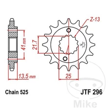 29454-Getriebe Kettenrad 16T P-525 ALTN: 7260373 kompatibel mit HONDA XL 600 V T