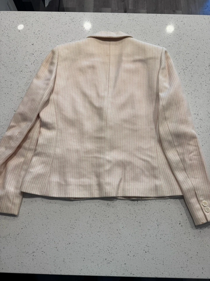 ВИНТАЖНЫЙ DIANE VON FURSTENBERG светло-розовый юбка костюм размер 12-14 шелковая смесь - Изображение 2 из 4