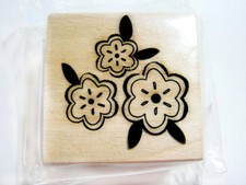 3 Blooms Stamp - New Wood Mounted Rubber Stamps