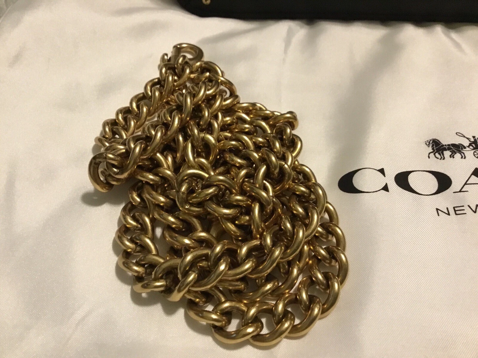 Borsa a tracolla Coach Dreamer in pelle mista nero oro #73547