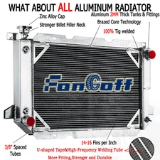 3-Row Aluminum Radiator For 1985-97 Ford Bronco F150 F250 F350 5.0 5.8/7.5L US