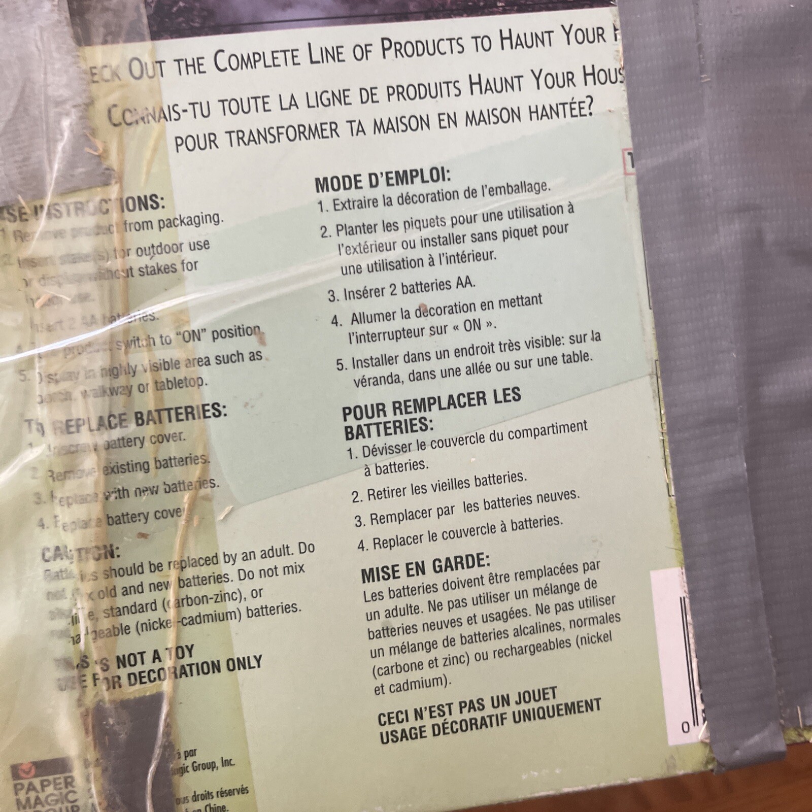 VTG 1999 Halloween The Paper Magic Group Stacked Skull Blow Mold Light Up