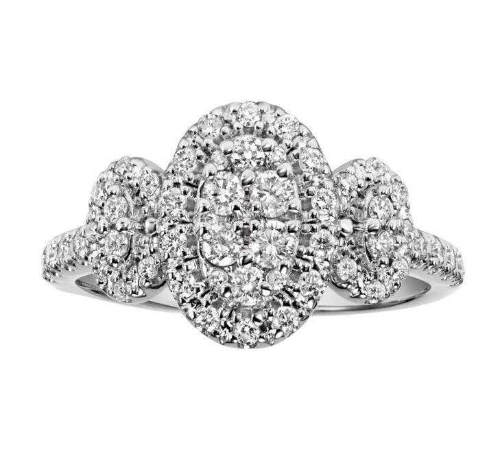 Keepsake 14KT White Gold Oval 3-Stone Diamond Trilogy Engagement Ring 1/2 CTTW - Image 2 of 4