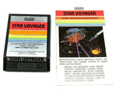 Star Voyager (Atari 2600, 1982) By Imagic (Cartridge & Manual 