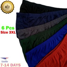 6x Men's Bikini Briefs Cotton Underwear Low Rise 3XL Hips 42"-47" Lingerie Breat
