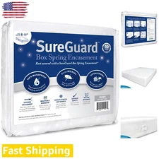 Breathable Fire Retardant Queen Size Box Spring Protector - GreenGuard Certified