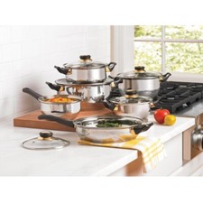 12-PC. Mirror Polish Stainless Steel Cookware...