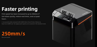 SUNMI Kitchen Cloud Printer 80mm EN USB, LAN, Black