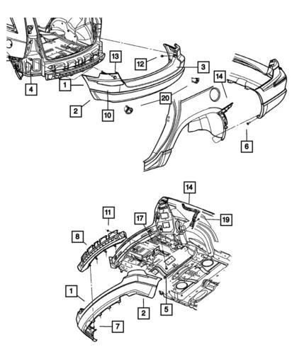Genuine Mopar 2004-2008 Chrysler Pacifica Rear Lower Bumper Fascia YM14ZSPAA - Image 3 of 3