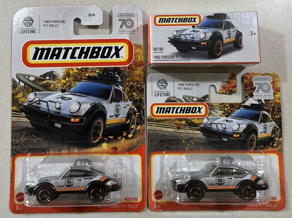 NEW 2023 MATCHBOX 1985 Porsche 911 Rally POWER GRAB , SHORT & LONG