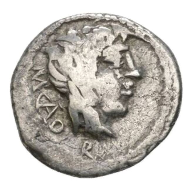 Roman Republic Silver Quinarius - M. Porcius Victory reverse (89 BC)