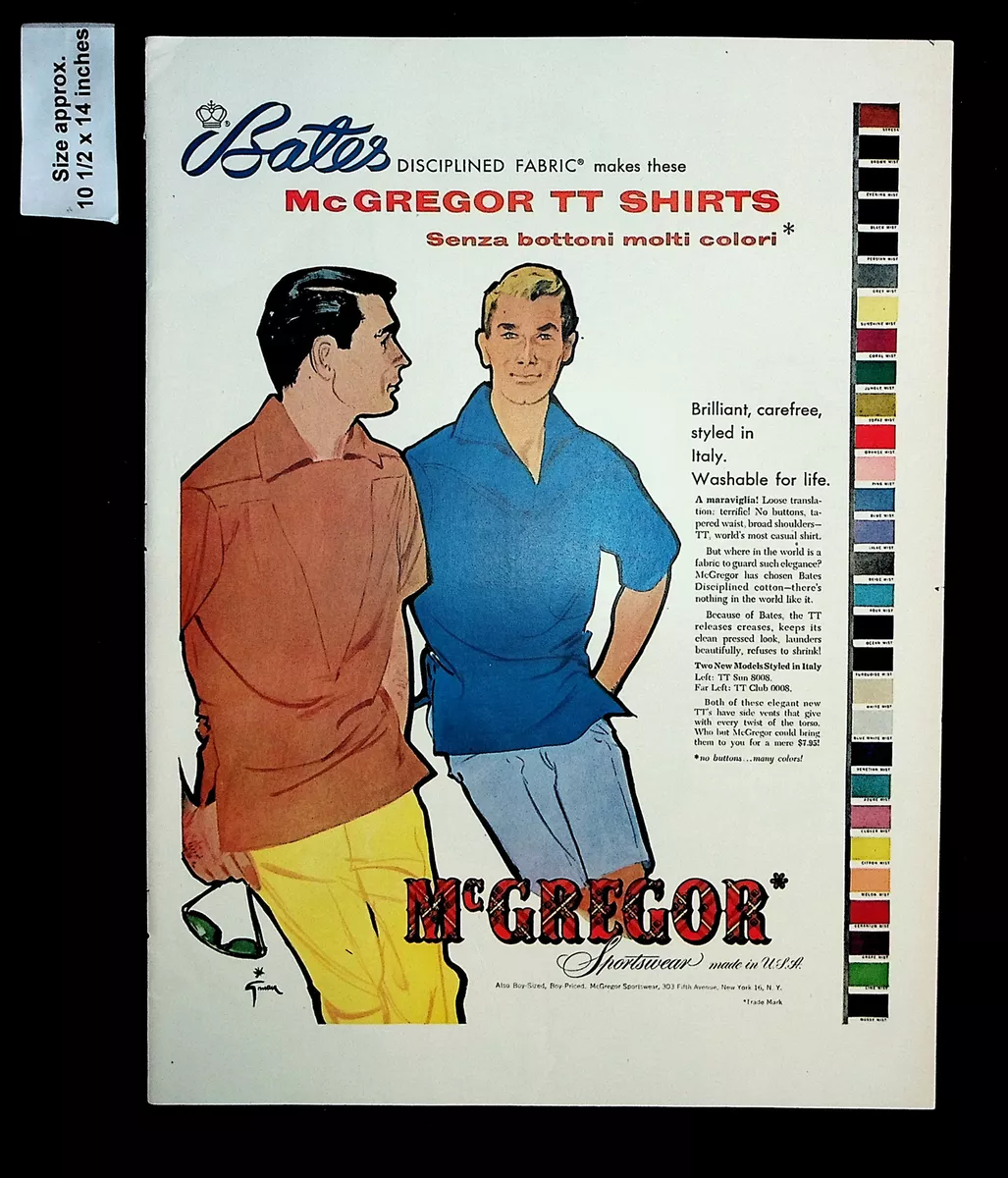 1955 McGregor Sportswear Men Clothing Bates Fabric Vintage Print