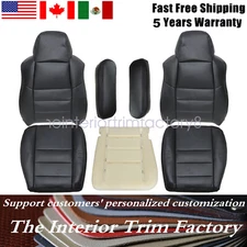 Front Bottom Top Perforated Leather Seat Cover For 2002-2007 Ford F250 F350 XLT