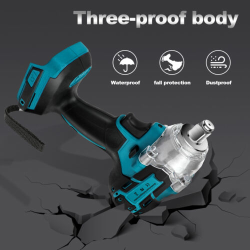 1/2'' Brushless Cordless Impact Wrench Rattle Gun Socket For Makita Battery 18V - Picture 7 of 23