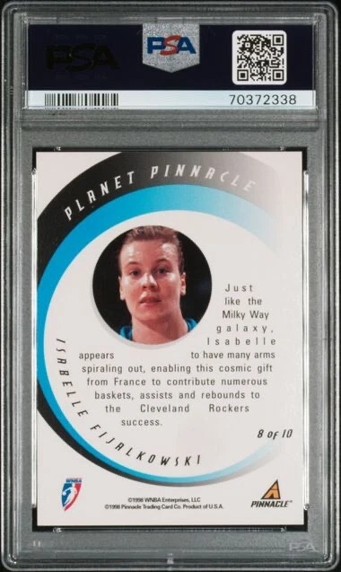 1998 Pinnacle WNBA Isabelle Fijalkowski Planet Pinnacle PSA 8 Cleveland Rockers - Image 2 of 2