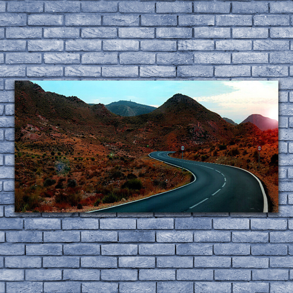 Tableau sous verre 140x70 montagne pour illuminer un mur sombre sans cadres lourds à assembler