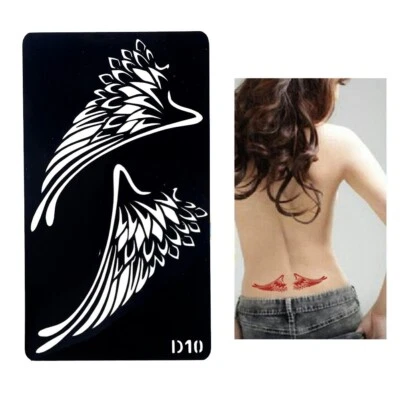 JUSTFOX Henna Tattoo Schablone Airbrush Stencil Selbstklebend Flügel