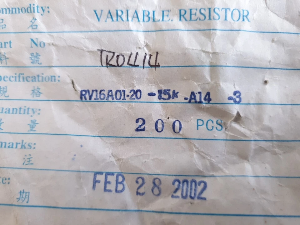 Joblot 100 x Alpha A10K, B100K Ohm Dual Gang Potentiometer PCB-Mount 16mm. - Image 4 of 4