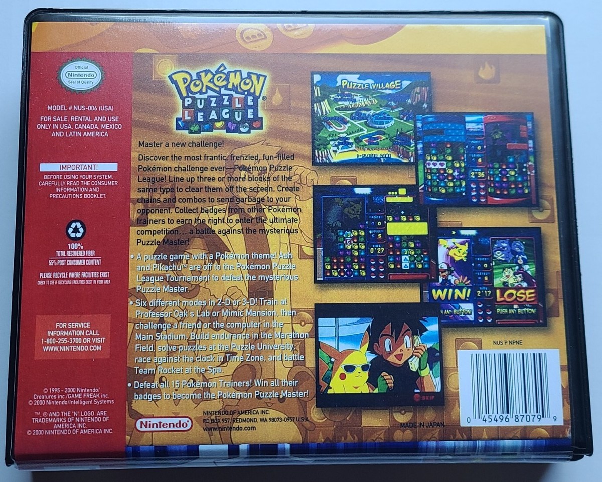 Pokemon Puzzle League CASE ONLY Nintendo 64 N64 Box ANY 4+ 20% OFF