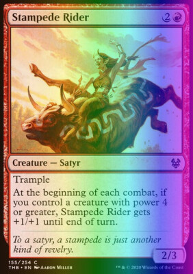 Magic the Gathering MTG Stampede Rider (155) Theros Beyond Death   LP FOIL