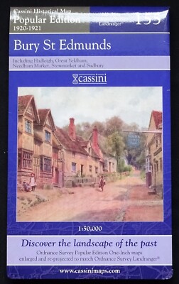 Historische Karte Bury St Edmunds 1920-1921 (matches OS LR155) PB Cassini 2007 NEU