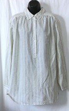 CHAPS DENIM Ivory/Blue Ticking Peasant Tunic Blse 52 In Chst 31 In Lng Sz 1X EXC