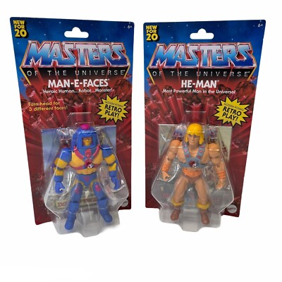 Masters Of The Universe He Man And Man E Faces Retro Figures New in Box